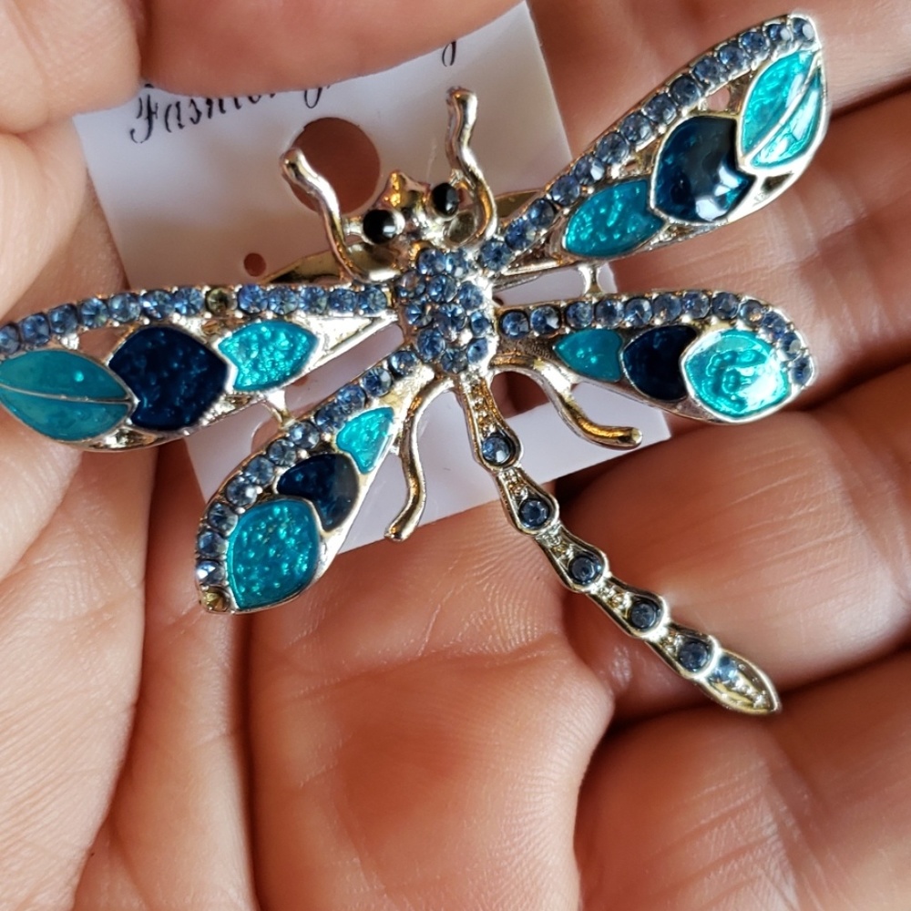Blue Dragonfly Brooch